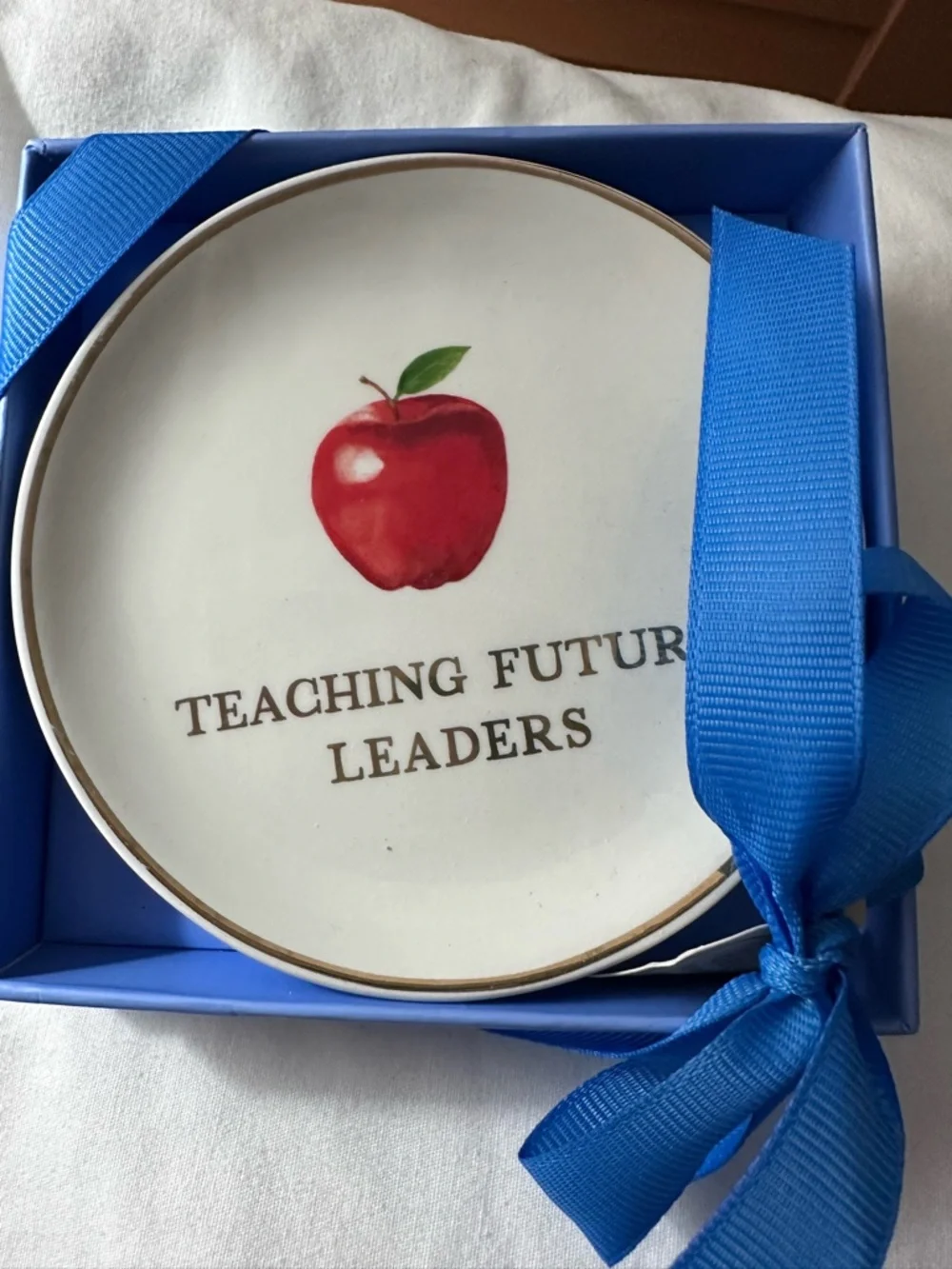 New Eccolo trinket holder with Teaching Future Leaders saying